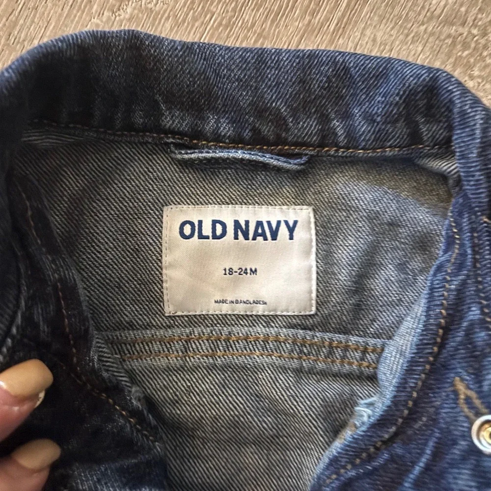 Old Navy‎ Toddler Boys Girls Denim Trucker Jacket Dark Wash Blue 18-24 Months